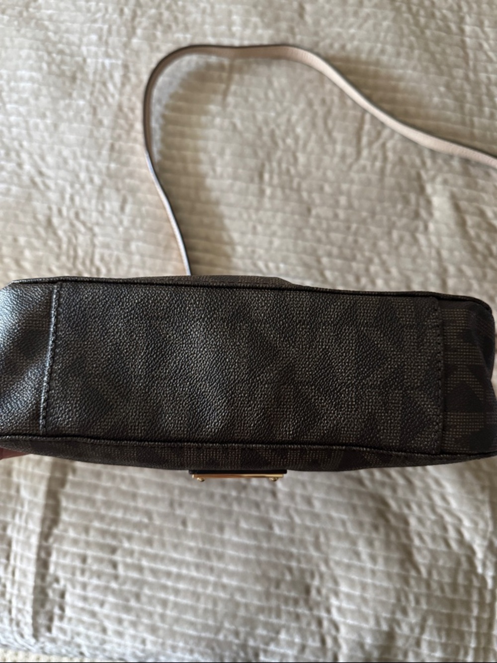Michael Kors Jet Set Brown MK Signature Coated Canvas Crossbody Messenger Bag - Picture 4 of 11